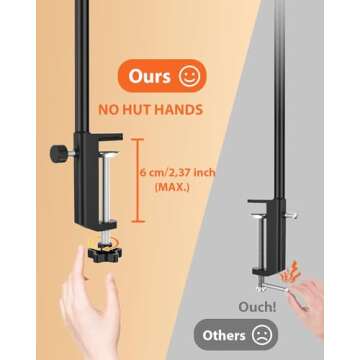 Desk Lamp [3 Color & 10 Brightness] 160 LEDs Dimmable Desk Lamp Home Office USB Lamp with Clamp, Eye-Caring Clip on Desk Light Working for Video Conference Workbench Drafting Crafting Drawing Reading