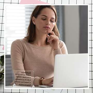 3 Pack Acrylic Dry Erase Board and Marker Glass Alternative Clear Memo Tablet Desktop Display Frameless Small Writing Whiteboard with Stand for School Office Home(5.91 x 7.87 Inch)