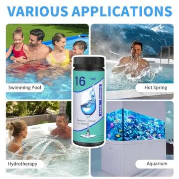 FUNESS 16-in-1 Water Testing Kits for Drinking Water Test Strip Home Water Test Strips 150 Strips Water Test for Hardness, pH, Chlorine, Lead, Iron, Copper, Nitrate, Fluoride, etc.