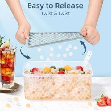 WIBIMEN Mini Ice Cube Trays, Small Tiny Round Pebble Crushed Nugget Ice Trays for Freezer with Lid -...