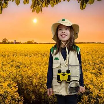 Kidz Xplore Outdoor Adventure Kit for Young Kids - Cargo Vest and Hat Set Backyard Explorer Safari C...