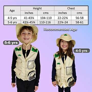 Kidz Xplore Outdoor Adventure Kit for Young Kids - Cargo Vest and Hat Set Backyard Explorer Safari Costume and Dress Up for Park Ranger, Paleontologist, Zoo Keeper Kid and Scavenger Hunt (brown)