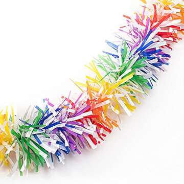 TCDesignerProducts Metallic Rainbow Twist Garland - Vibrant 25ft Decoration