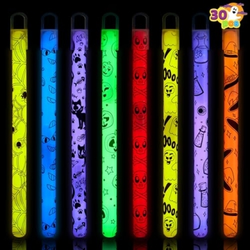 JOYIN Halloween Glow Sticks Party Pack - 30 Pcs Bright Fun