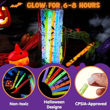 JOYIN Halloween Glow Sticks Party Pack - 30 Pcs Bright Fun