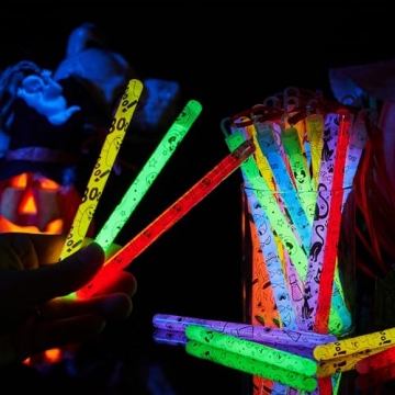 JOYIN Halloween Glow Sticks Party Pack - 30 Pcs Bright Fun