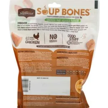 Rachael Ray Nutrish Soup Bones Dog Treats, Chicken & Veggies Flavor, 6 Bones