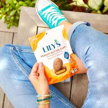 LILY'S Milk Chocolate Style Peanut Butter Cups No Sugar Added, Sweets Bag, 3.2 oz