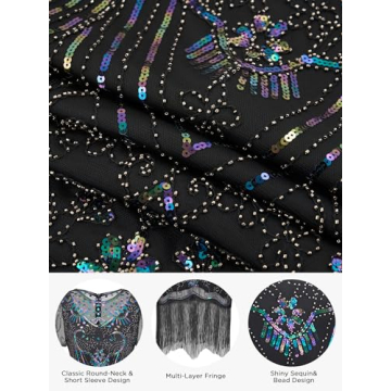 SWEETV Great Gatsby Flapper Dress for Women - Elegant 1920s Fashion