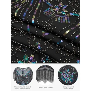 SWEETV Great Gatsby Flapper Dress for Women - Elegant 1920s Fashion