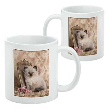 Ragdoll Tiffany Cat Kitten Victorian Roses Ceramic Coffee Mug, Novelty Gift Mugs for Coffee, Tea and...