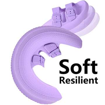 Weweya Slippers For Women Pillow Slippers Cushioned Slides Sandals Non-slip Shower Shoes Purple Women Size 7 7.5