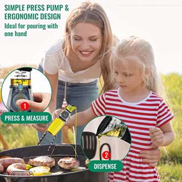 Nemufy Olive Oil Dispenser Bottle for Kitchen with Measurement Scale Cooking Oil and Vinegar Soy Sau...