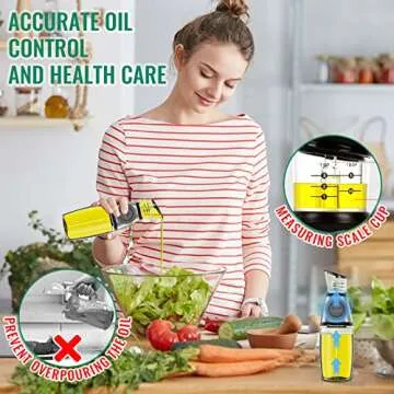 Nemufy Olive Oil Dispenser Bottle for Kitchen with Measurement Scale Cooking Oil and Vinegar Soy Sauce Bottling Clear Glass Oil Bottles Oil Pot Oil Container, 17oz/500ml