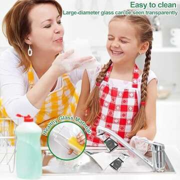 Nemufy Olive Oil Dispenser Bottle for Kitchen with Measurement Scale Cooking Oil and Vinegar Soy Sauce Bottling Clear Glass Oil Bottles Oil Pot Oil Container, 17oz/500ml