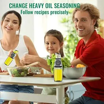 Nemufy Olive Oil Dispenser Bottle for Kitchen with Measurement Scale Cooking Oil and Vinegar Soy Sauce Bottling Clear Glass Oil Bottles Oil Pot Oil Container, 17oz/500ml