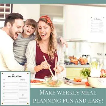 Acrylic Menu Board for Kitchen - Dry Erase Weekly Meal Planner and Grocery List for Wall - Beautiful Clear Acrylic Dry Erase Board for Wall (Liquid Chalk Marker, Eraser & Mounting Hardware Included)