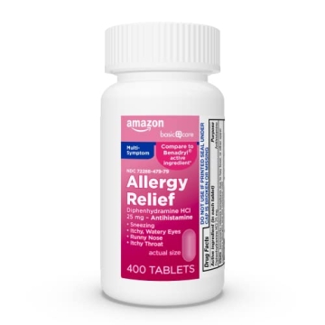 Amazon Basic Care Complete Allergy Relief Tablets - 400 Count, Affordable Solutions for Allergy Symp...