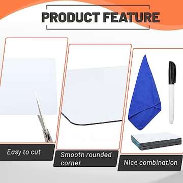 Wexpw Dry Erase Labels Stickers 24 Pack 3x5 inch Reusable Sticky Notes Min Whiteboard Label Stickers...