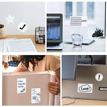 Wexpw Dry Erase Labels Stickers 24 Pack 3x5 inch Reusable Sticky Notes Min Whiteboard Label Stickers Removable Reusable Sticky Labels Post It Notes with Wipe Cloth