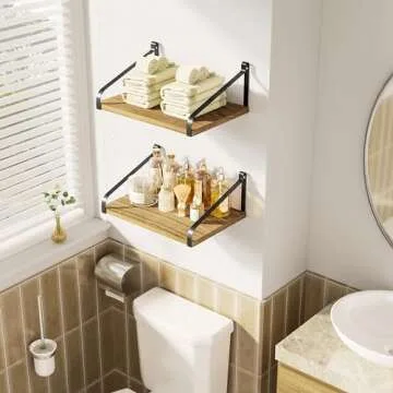 Love-KANKEI Rustic Floating Shelves Set of 2 for Stylish Storage