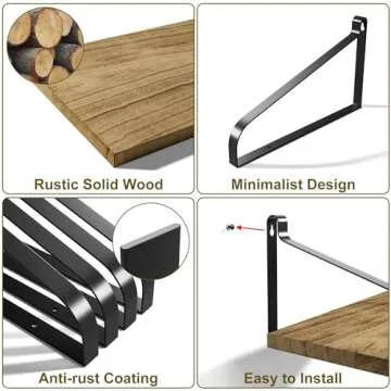 Love-KANKEI Rustic Floating Shelves Set of 2 for Stylish Storage