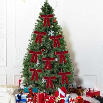 Anwyll Velvet Ribbon,3/8Inch × 25Yard Double-Sided Vintage Red Velvet Ribbon,Velvet Christmas Ribbon for Christmas Tree,Wreath Decor,Craft,Gift Wrapping,Bow Making,Flower Bouquet,Birthday,Wedding