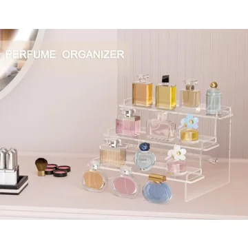 Meteou Acrylic Tiered Display Shelf for Perfume & Collectibles