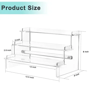 Meteou Acrylic Tiered Display Shelf for Perfume & Collectibles