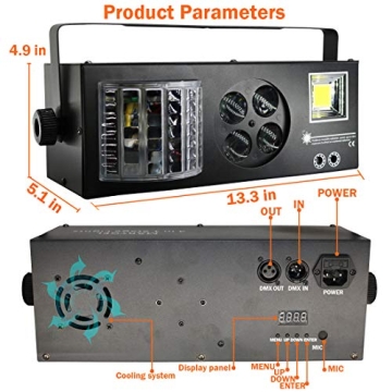 MARYGEL 4-in-1 RGBW Sound Activated DJ Lights