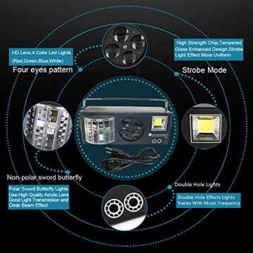 MARYGEL 4-in-1 RGBW Sound Activated DJ Lights