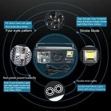 MARYGEL 4-in-1 RGBW Sound Activated DJ Lights