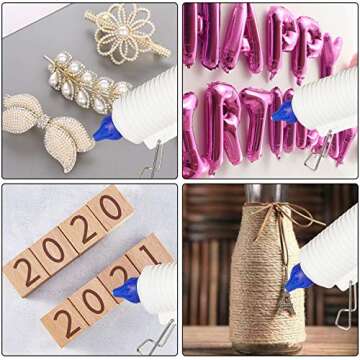 150 Watts Hot Glue Gun with 4 Copper Nozzles Temperature Adjustable Craft Repair Tool Professional Melting Glue Gun DIY Thermo Tool Include 10Pcs Highly Viscous Glue Sticks Luxury Set