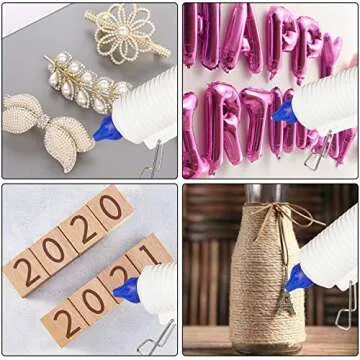 150 Watts Hot Glue Gun with 4 Copper Nozzles Temperature Adjustable Craft Repair Tool Professional Melting Glue Gun DIY Thermo Tool Include 10Pcs Highly Viscous Glue Sticks Luxury Set