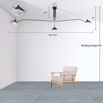 Mzithern Black Chandelier Elegant Ceiling Light for Home