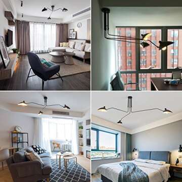 Mzithern Black Chandelier Elegant Ceiling Light for Home