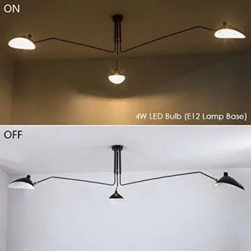 Mzithern Black Chandelier Elegant Ceiling Light for Home