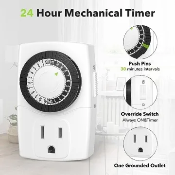 BN-LINK Mini Mechanical Timer For Home Automation - 2-Pack