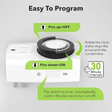 BN-LINK Mini Mechanical Timer For Home Automation - 2-Pack