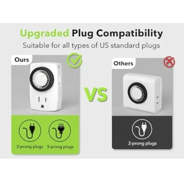 BN-LINK Mini Mechanical Timer For Home Automation - 2-Pack