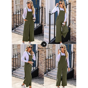 Stylish Happy Sailed Corduroy Overalls for Women
