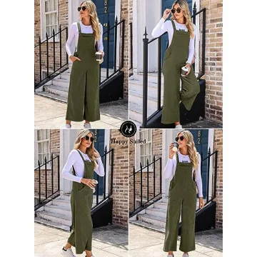 Stylish Happy Sailed Corduroy Overalls for Women