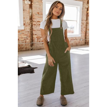 Stylish Happy Sailed Corduroy Overalls for Women