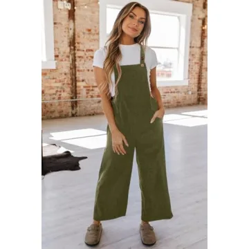 Stylish Happy Sailed Corduroy Overalls for Women