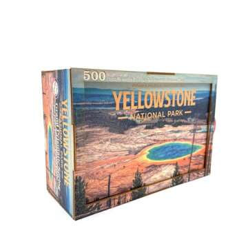 Yellowstone Grand Prismatic Spring - 500-Piece Wooden Jigsaw Puzzle - Artist-Signed, Eco-Friendly, Made in USA