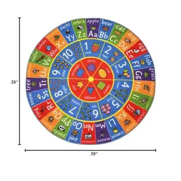 Bright Educational Rug for Kids Playroom & Classroom