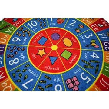 Bright Educational Rug for Kids Playroom & Classroom