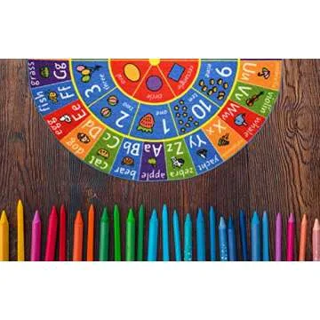 Bright Educational Rug for Kids Playroom & Classroom