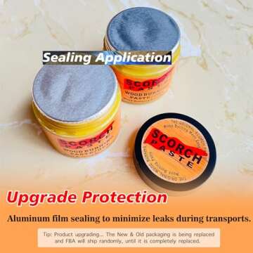 Scorch Paste - Wood Burning Paste, Wood Burning Gel for Crafting & Stencil Wood Burning, Accurately & Easily for Do-it-Yourself Arts, Wood, Canvas & More - 3 OZ