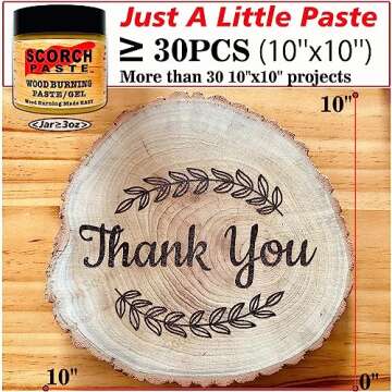 Scorch Paste - Wood Burning Paste, Wood Burning Gel for Crafting & Stencil Wood Burning, Accurately & Easily for Do-it-Yourself Arts, Wood, Canvas & More - 3 OZ